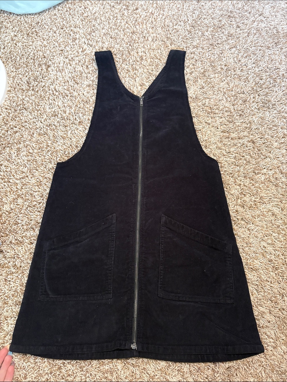 Kohl's Black Corduroy Zip-Front Pinafore